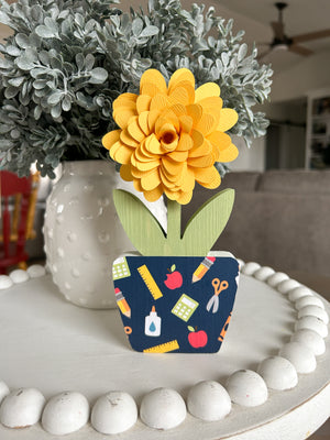 Yellow Teacher Flower Pot Shelf Sitter