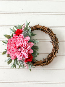 Valentine Paper Flower Mini Wreath