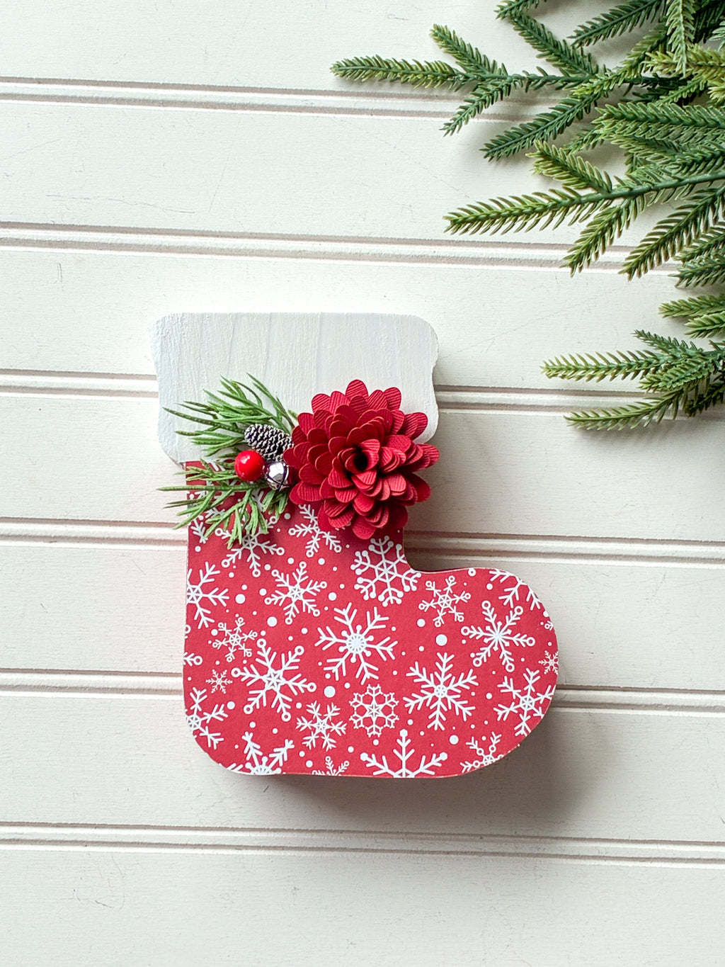 Snowflake Stocking Shelf Sitter