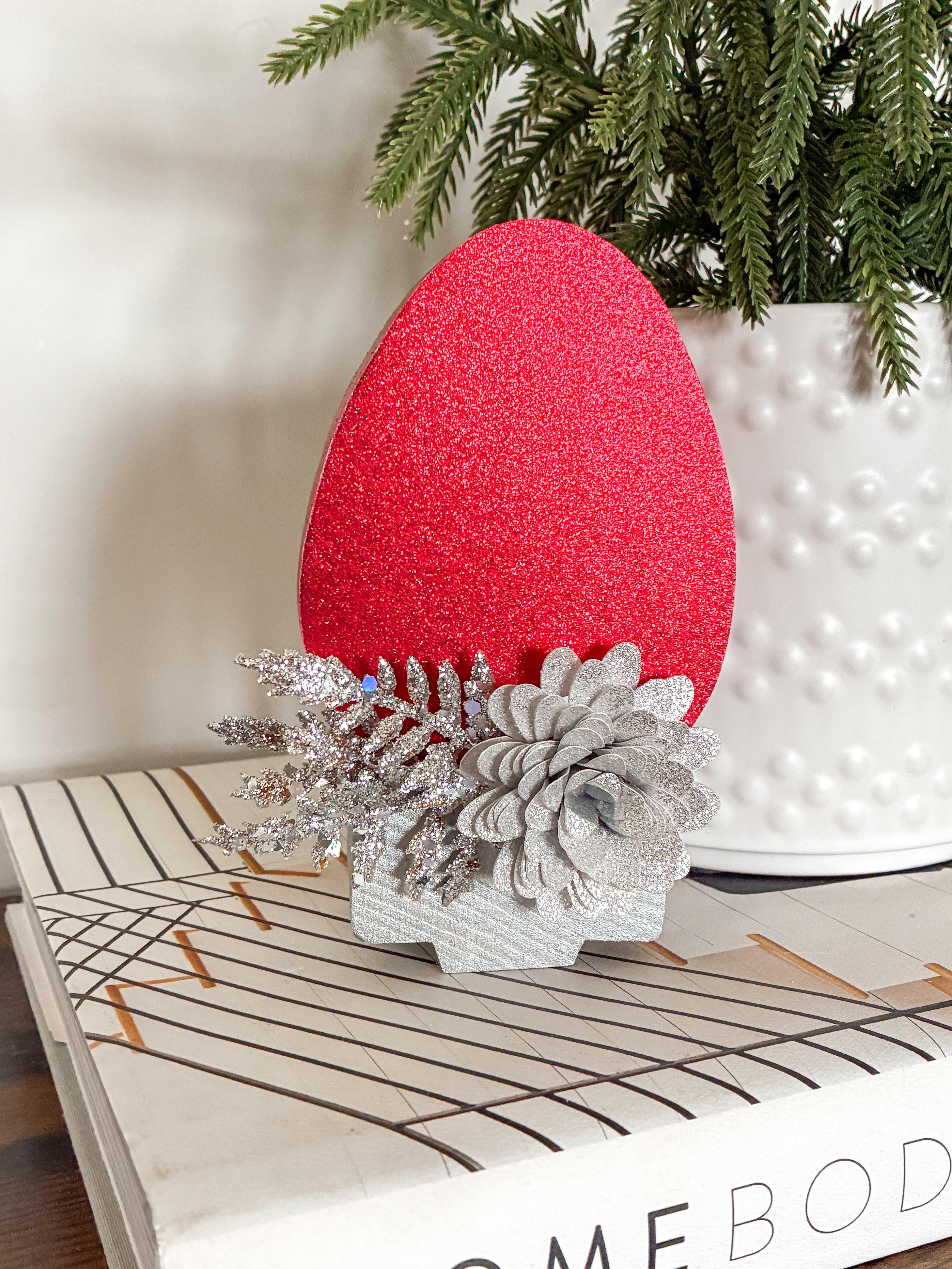 Red Christmas Bulb Shelf Sitter