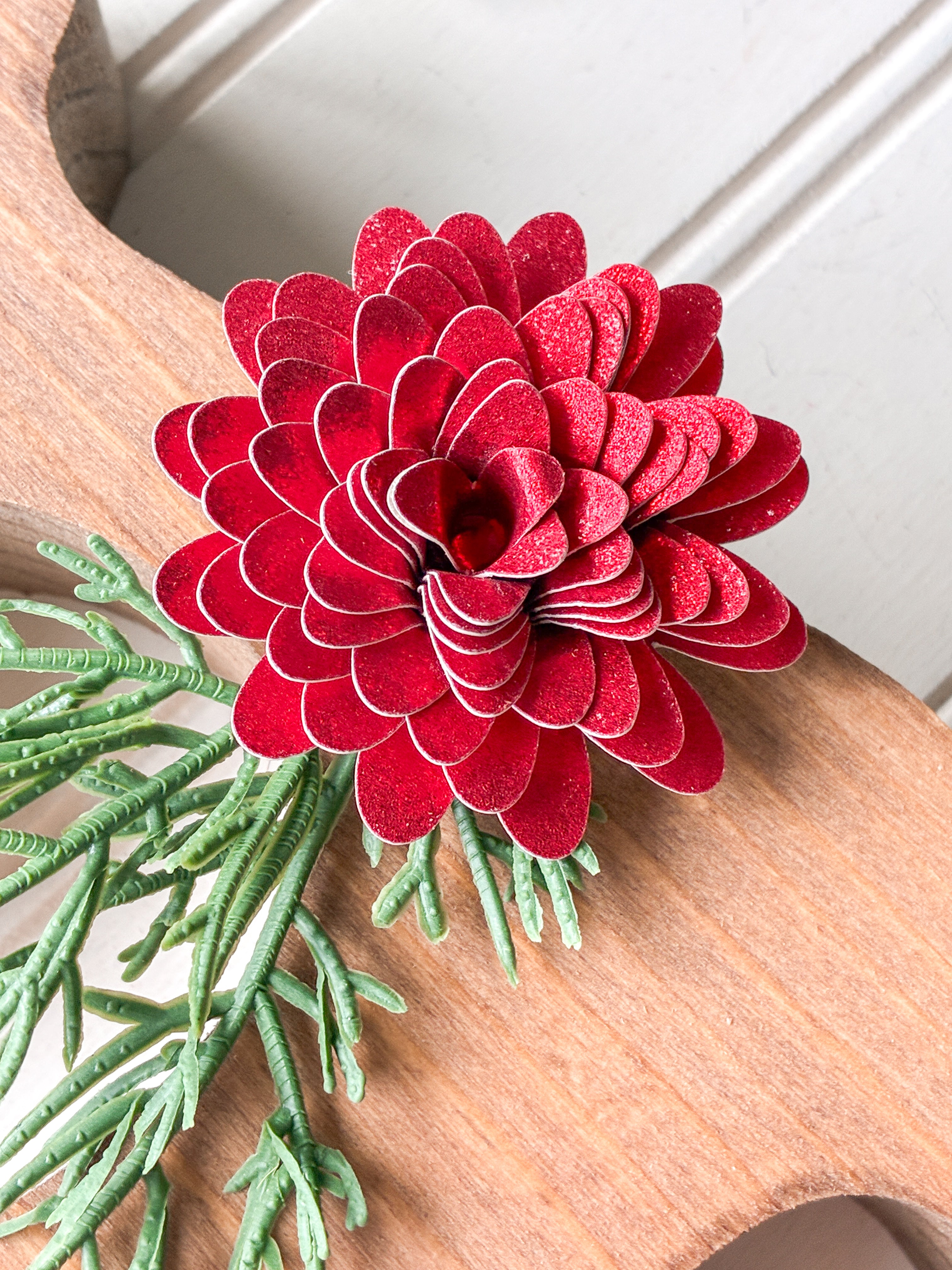 Reindeer Shelf Sitter with Red Flower