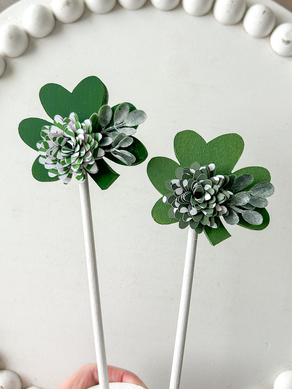 Shamrocks on Small Stands (Set of 2)