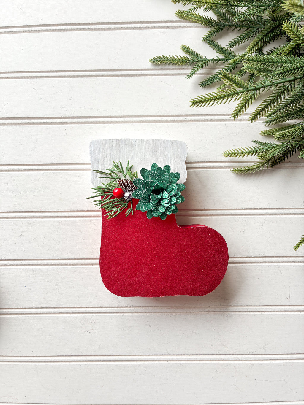 Glitter Stocking Shelf Sitter