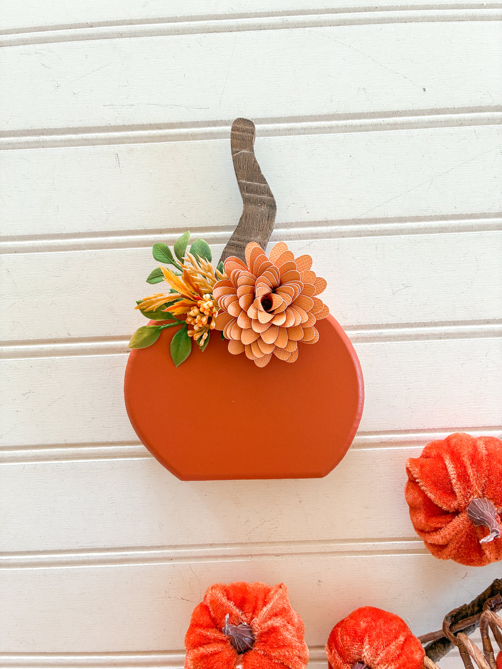 Whimsical Orange Pumpkin Shelf Sitter