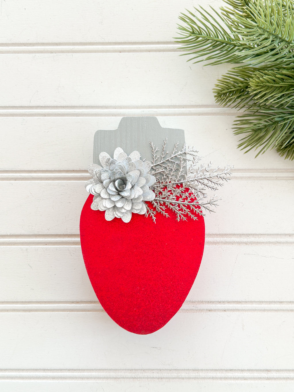 Red Christmas Bulb Shelf Sitter