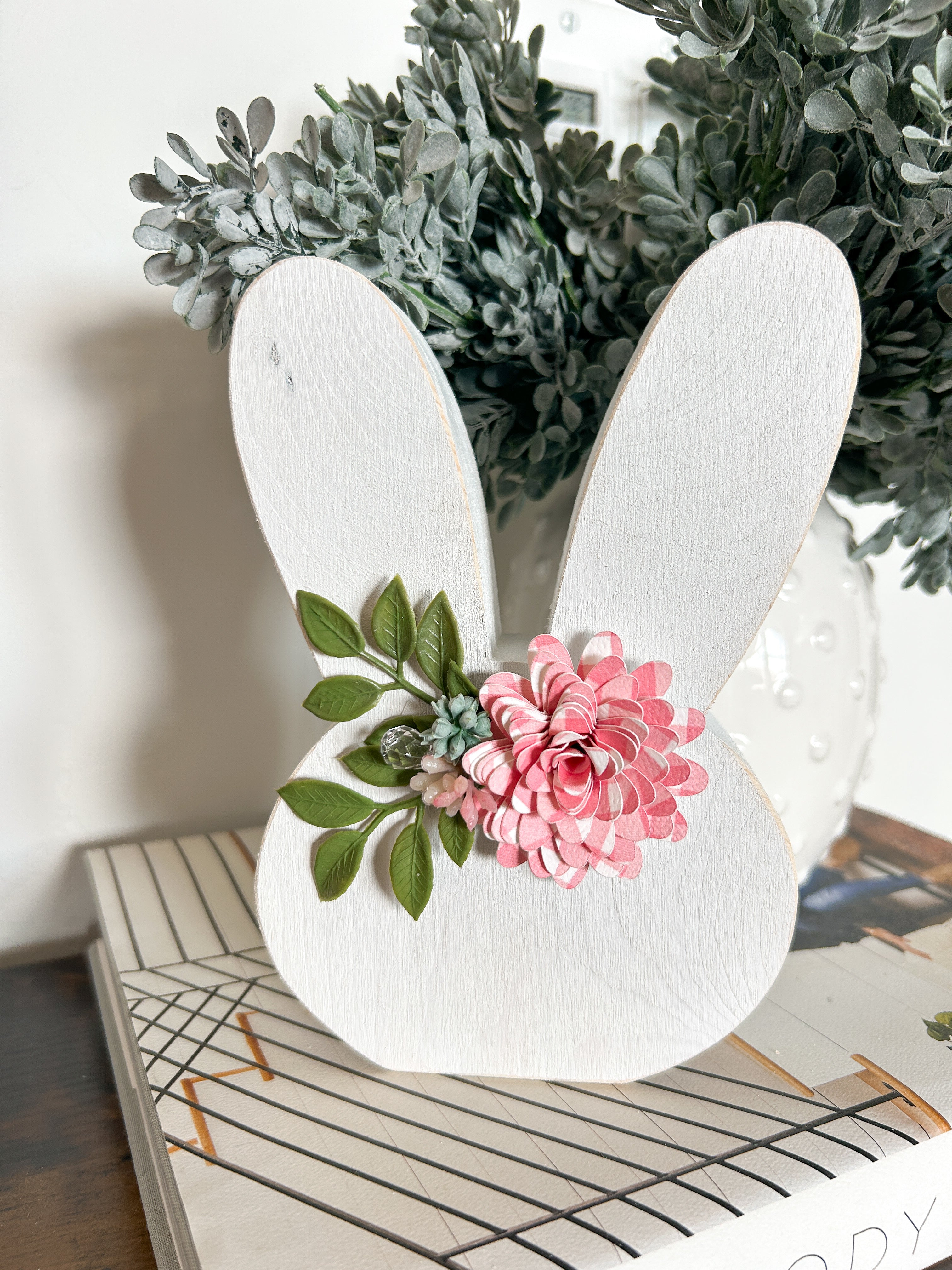 Large Pink Bunny Ears Shelf Sitter