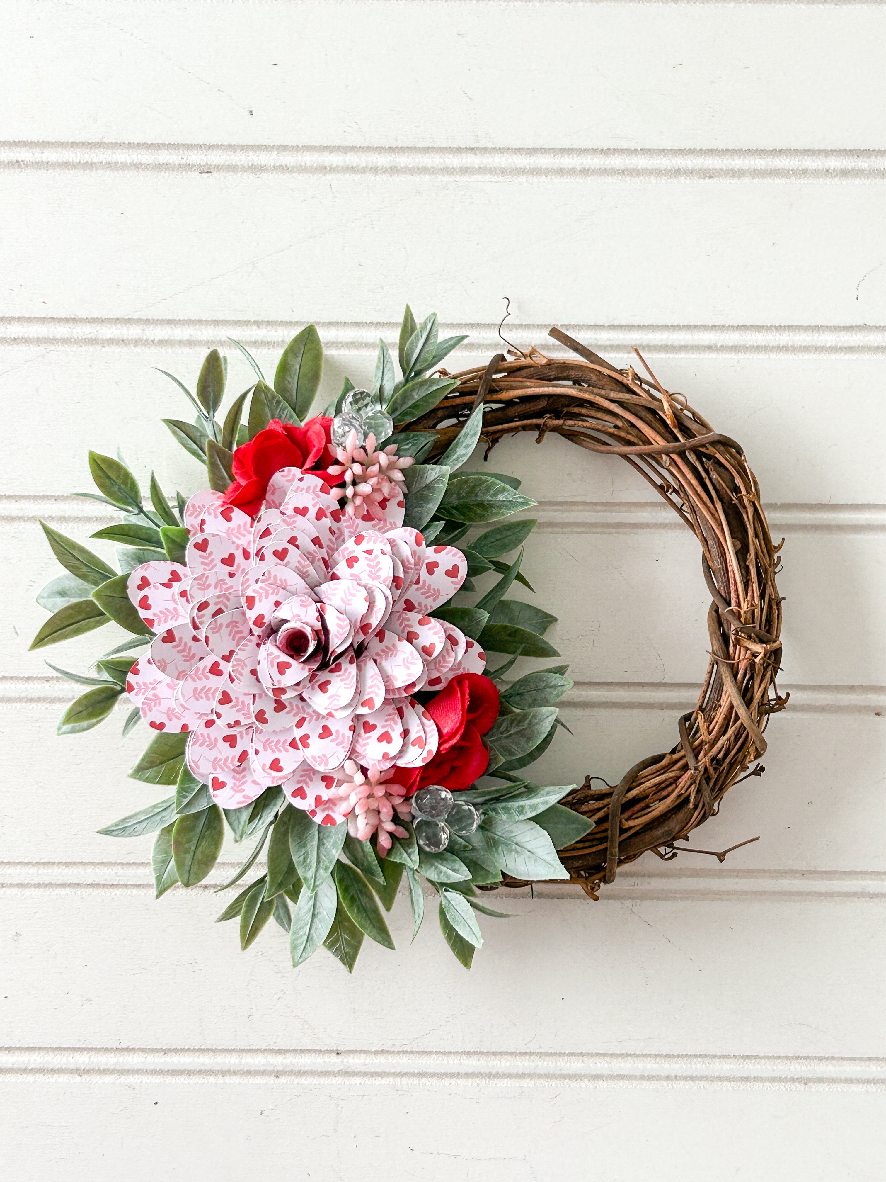 Heart Flower Mini Wreath